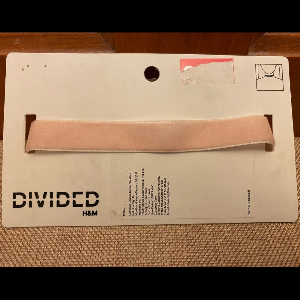 H&M Divided Pink Velvet Choker